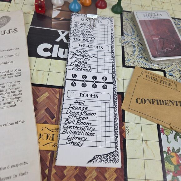 Vintage 1972 Clue Parker Brothers Detective Game Complete Original Contents - Picture 10 of 16